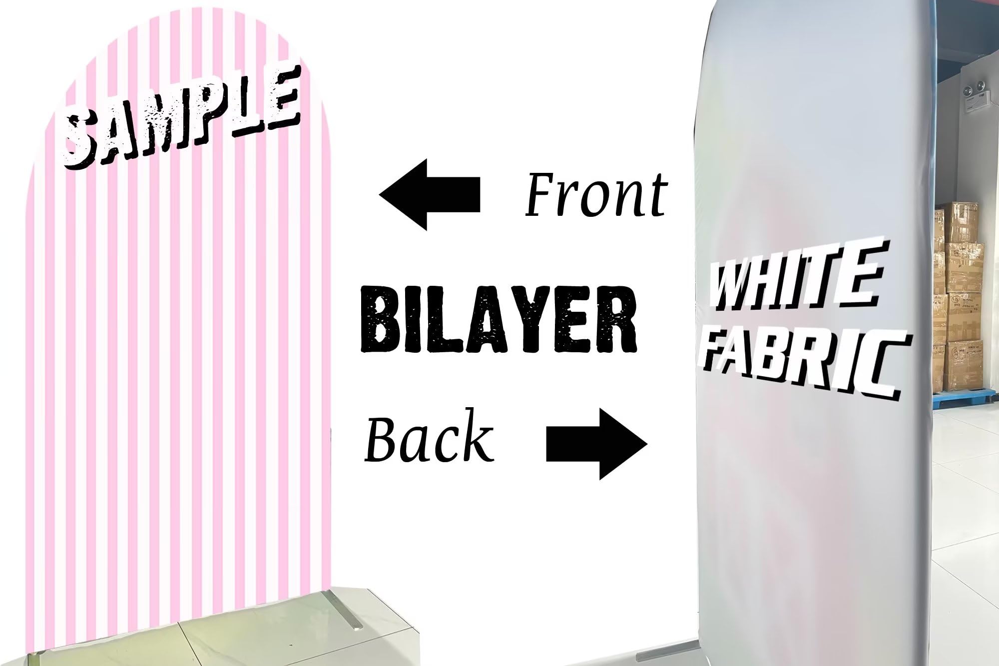 Bogenhintergrund Mit Rosa Blumenschleifen – Spandex-Abdeckung Für Geburtstag, Babyparty & Mehr