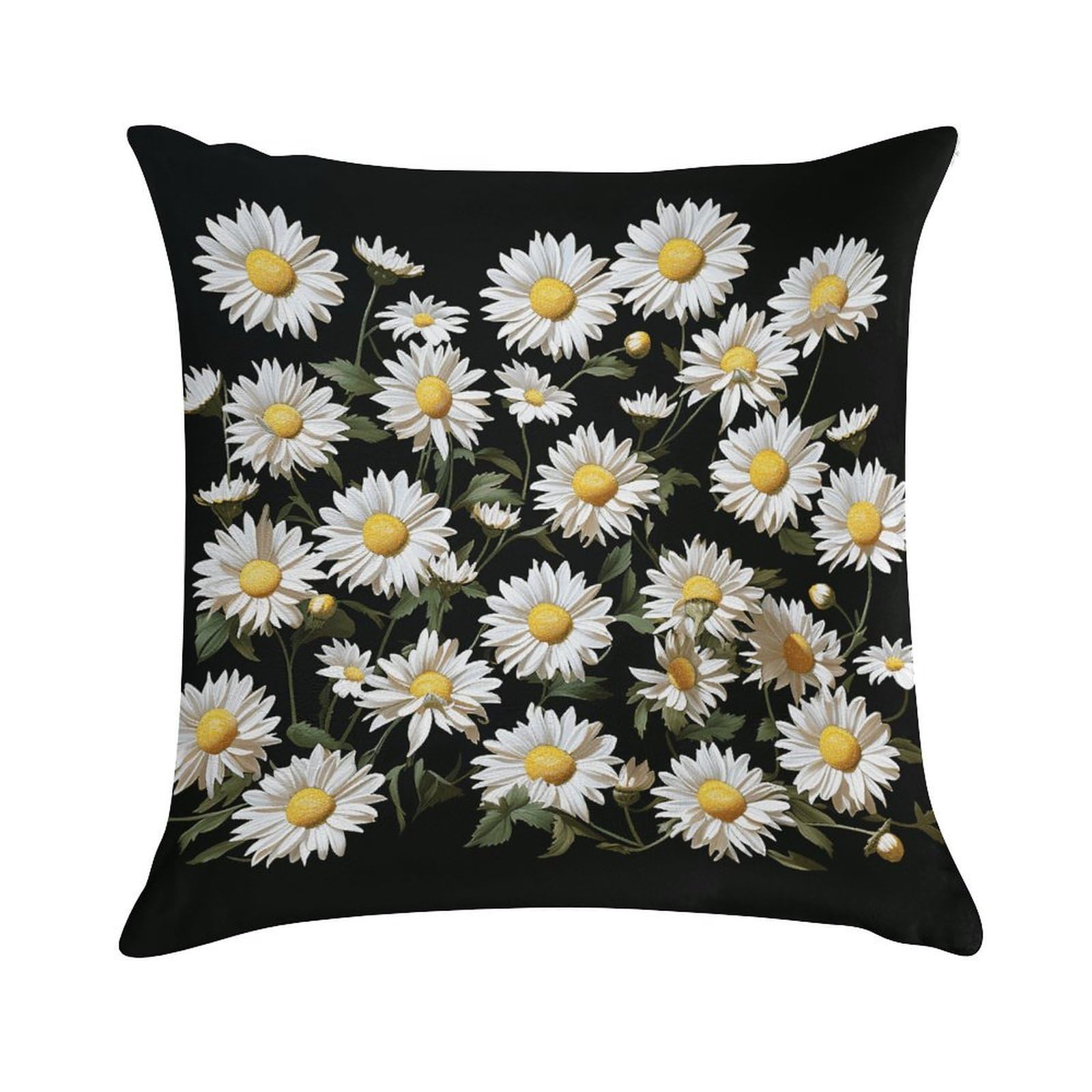 VstaDank Daisy Throw Pillow Cover Square Lumbar Throw Pillow Case Soft Decorative Cushion Cases Short Plush Pillowcase with Zipper Luxury Cozy Pillows Shams for All Seasons