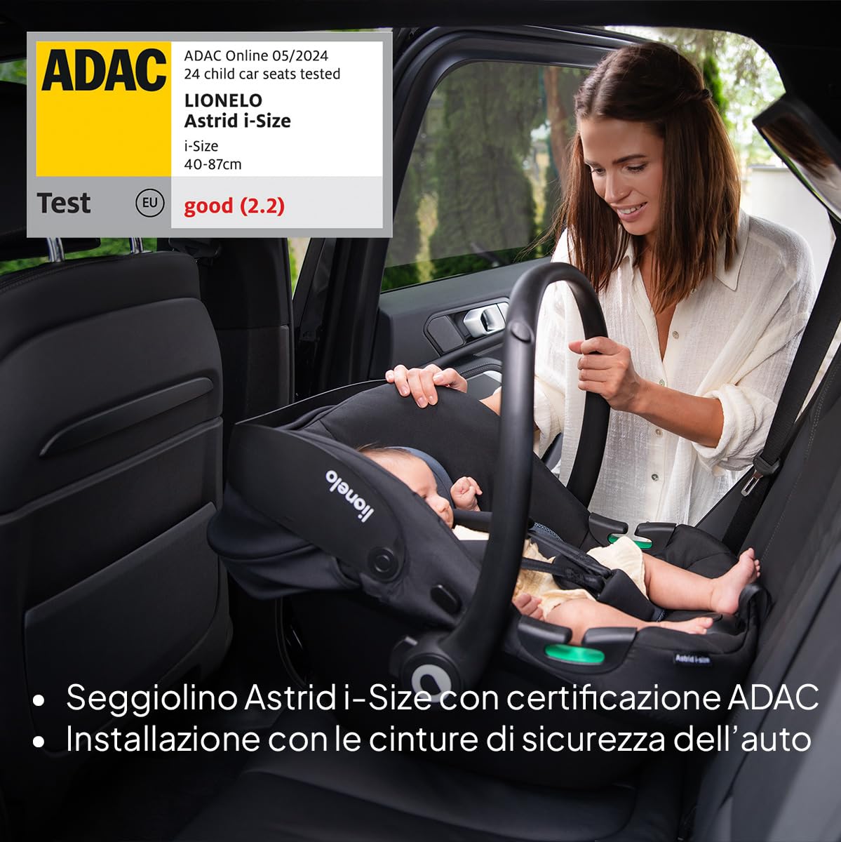 LIONELO Amber Passeggino Trio 3 in 1 da 0 a 48 Mesi fino a 22 kg | Set Passeggino + Navicella + Ovetto per Neonati e Bambini, Regolabile e Pieghevole, Ruote Grandi, Cappottina XXL