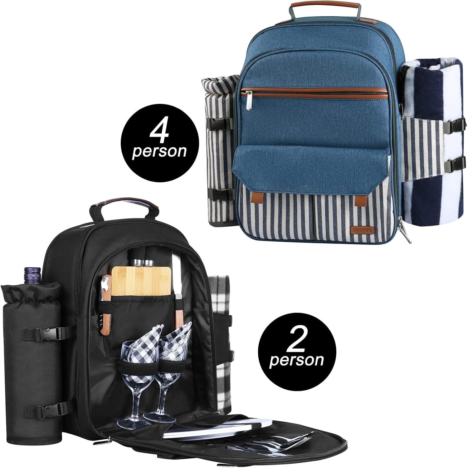 Sunflora Picnic Backpack for 4 Person Picnic Set