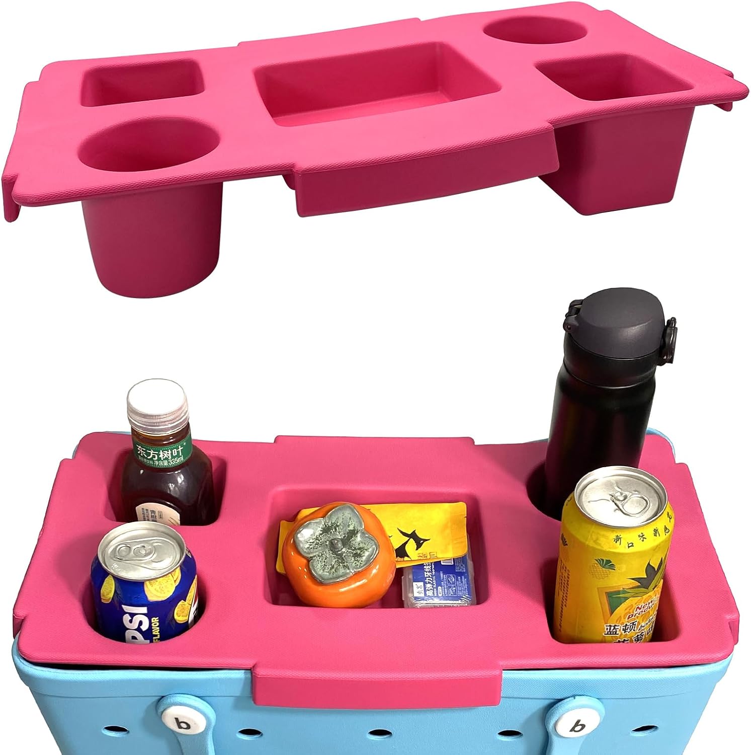 Top Cup Holder Tray Accessory for Bogg Bag X-Large - Accessories for Original Bogg Bag - Divider and Organizer Phone Holder for Bogg (Red)