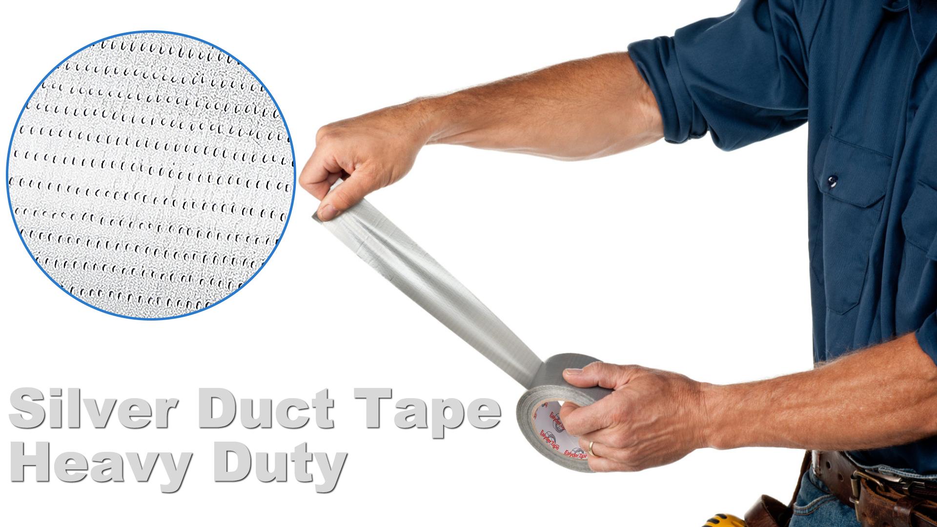 Image of Silver Duct Tape Heavy Duty 2 inch x 30Yd Waterproof Industrial Tape 1 Roll | Industrial silver duct tape for repairs, sealing & bundling. Waterproof, tear by hand, leaves no residue.