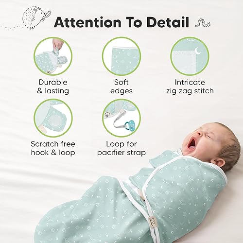Vista 349 de Paquete de 3 mantas orgánicas para dormir para bebé, para recién nacido, envolturas ergonómicas para bebés de 0 a 3 meses, sacos para dormir, Abc