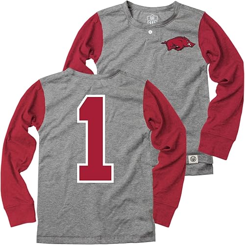 Miniatura 4 de Wes and Willy Camisa Henley de béisbol de manga larga para niños y jóvenes