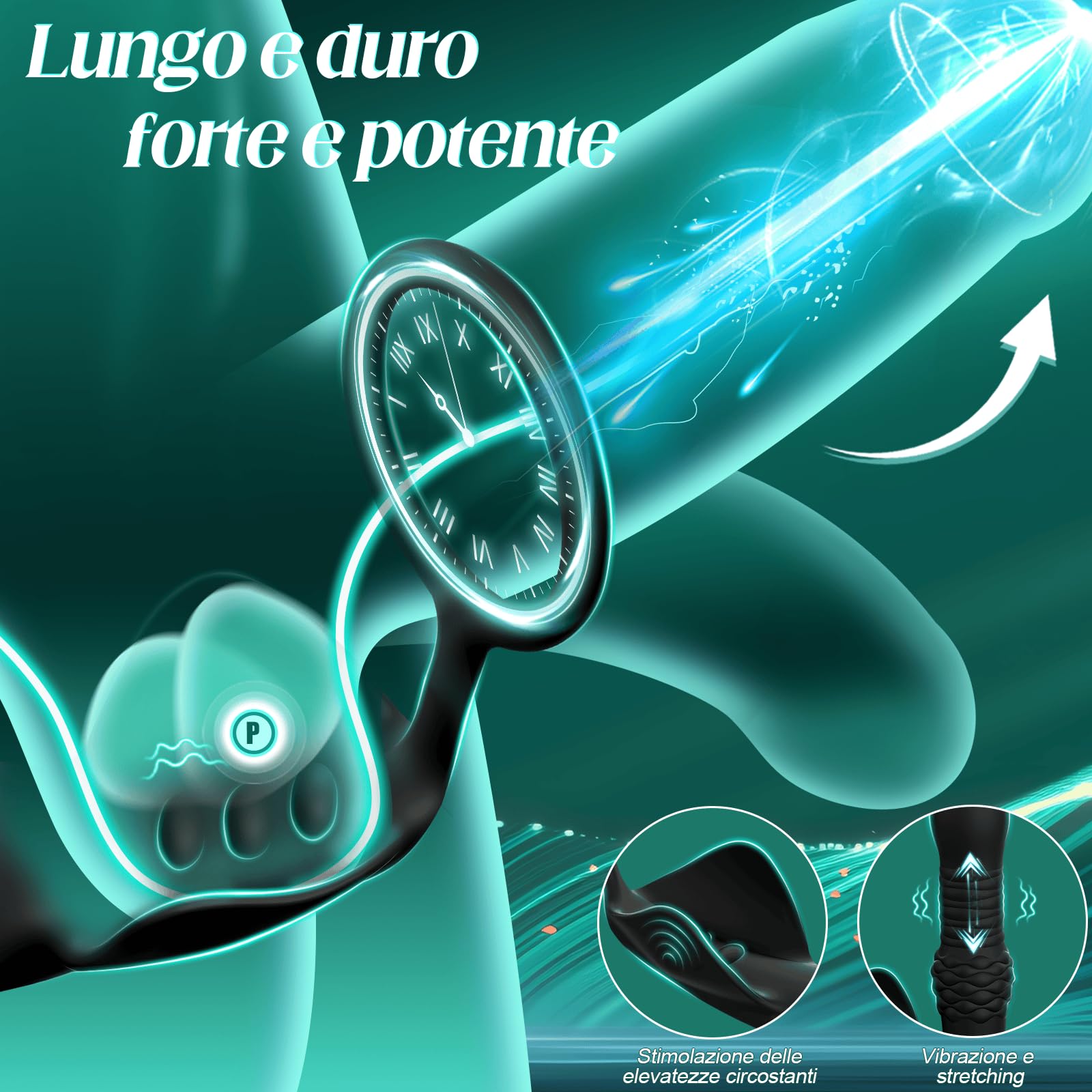 Vibratori Anali per Uomo Stimolatore Prostata Uomini Massaggio Prostata con 9 Modalità di Spinta e Vibrazione Anello per Pene Anal Plug Sex Toys Uomo Anale Vibratore Dildo Anale Controllo APP