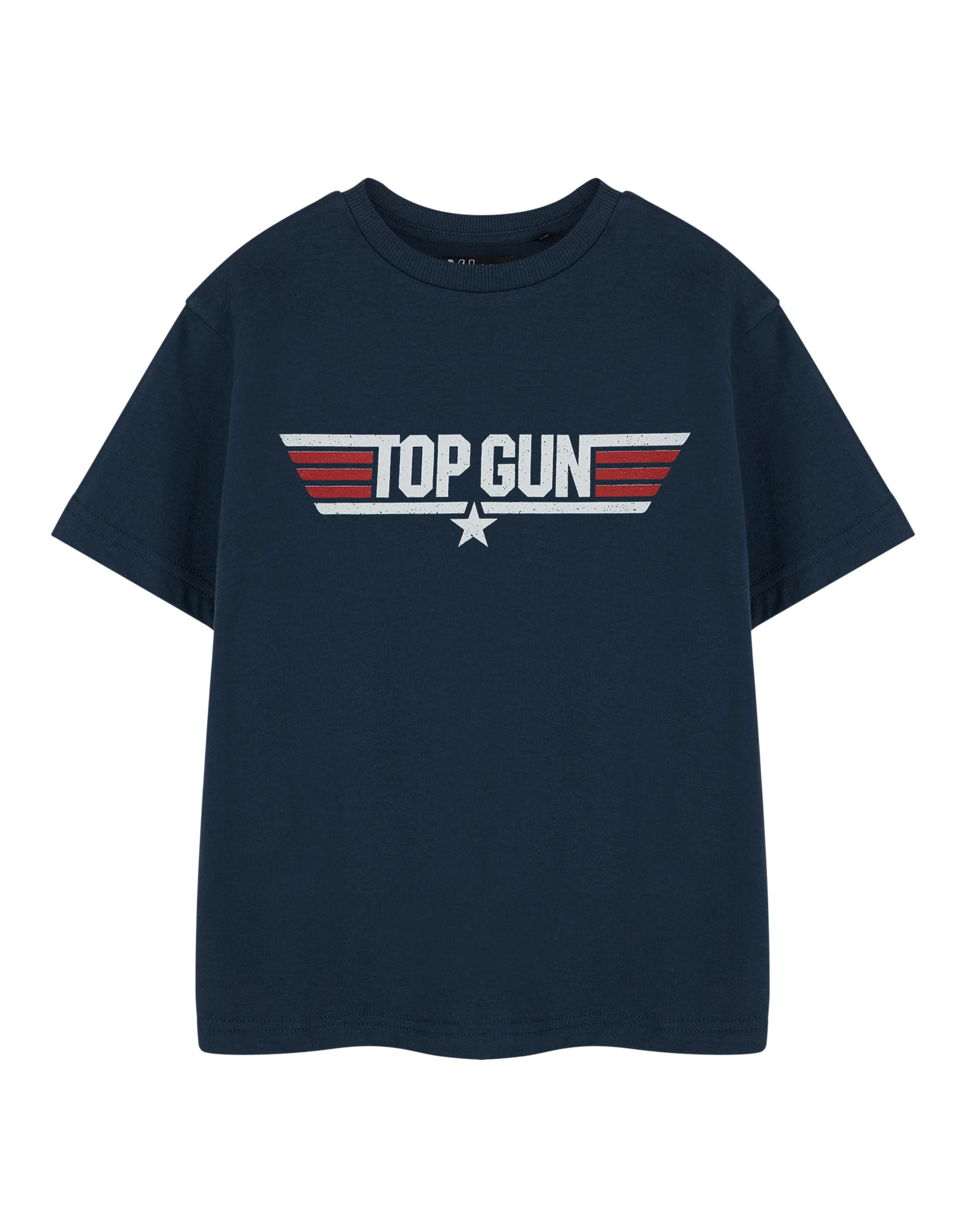 Top Gun Boys T-Shirt | Kids Short Sleeve Graphic Tee in Blue | Maverick & Goose Fighter Pilot Aircraft Apparel Top | Children's Aviator Movie Merchandise Gift Apparel