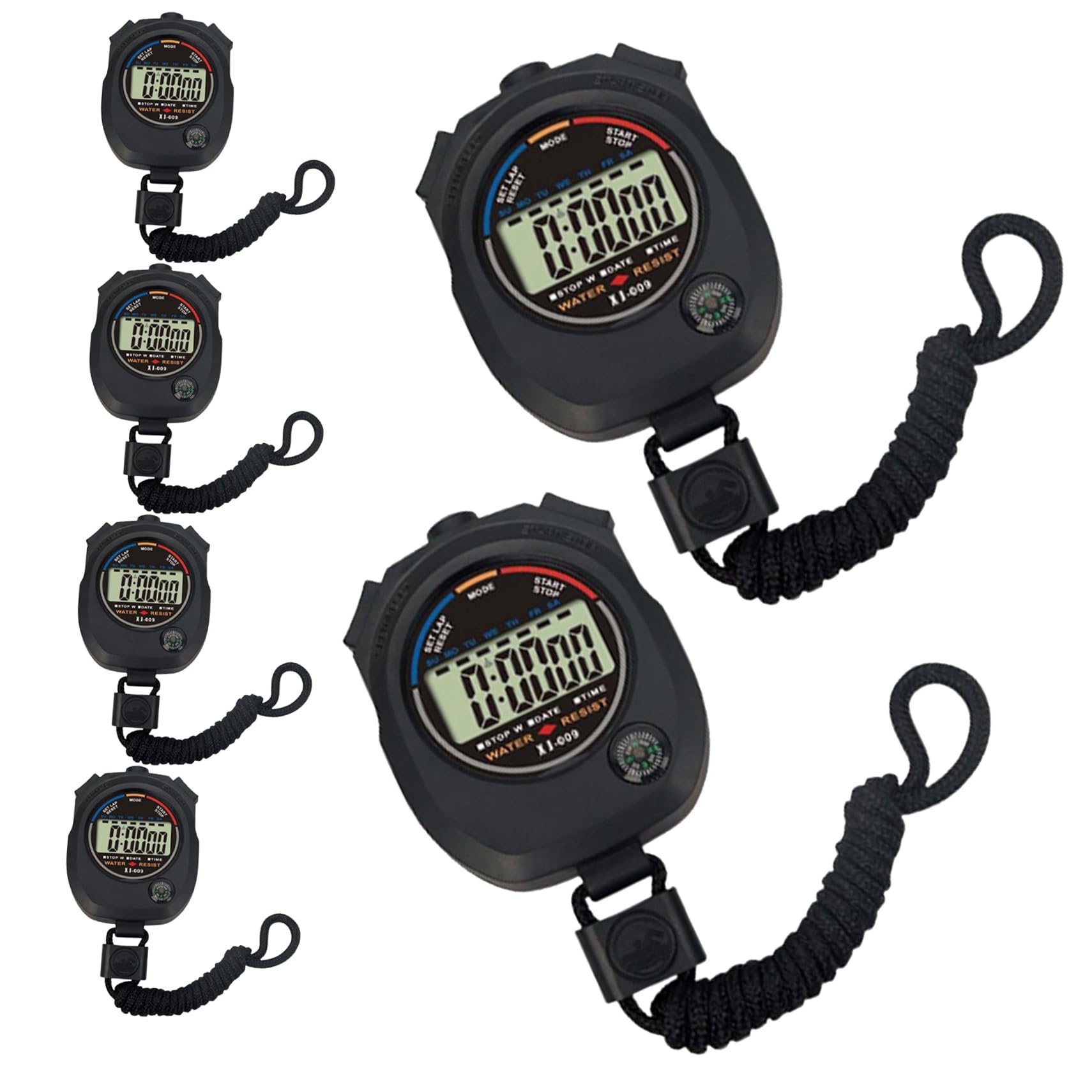 6Pcs Portable Electronic Stopwatch Lightweight Match Timer for Racing Running Swimming with Easy Operation Practical Multi Function Digital Watches-image-4