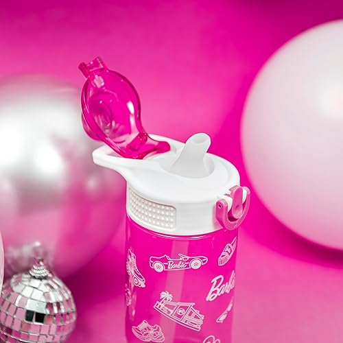 Miniatura 10 de Zak Designs Sage Barbie Botella de agua para niños, escuela o viajes, plástico duradero, 16onzas, con popote, asa, tapa, boquilla abatible, a prueba