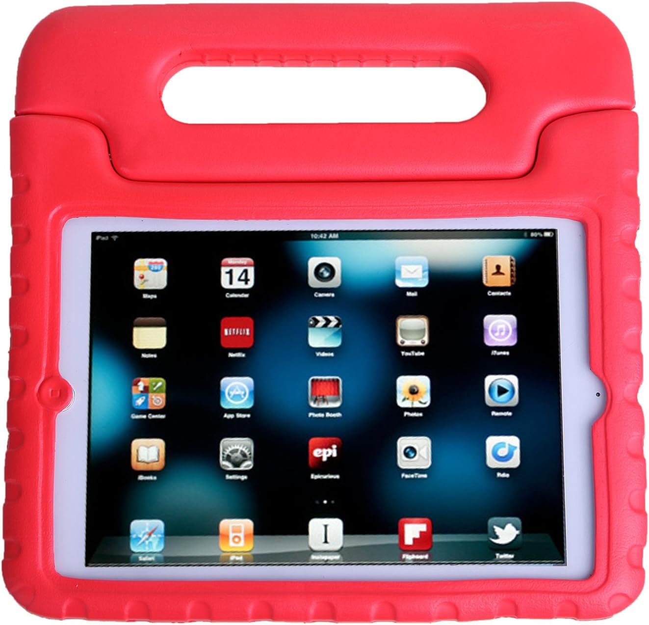 HDE Kids Case for iPad Mini 2 3 -Shock Proof Rugged Heavy Duty Impact Resistant Protective Cover Handle Stand for Apple iPad Mini 1 2 3 Retina (Red)