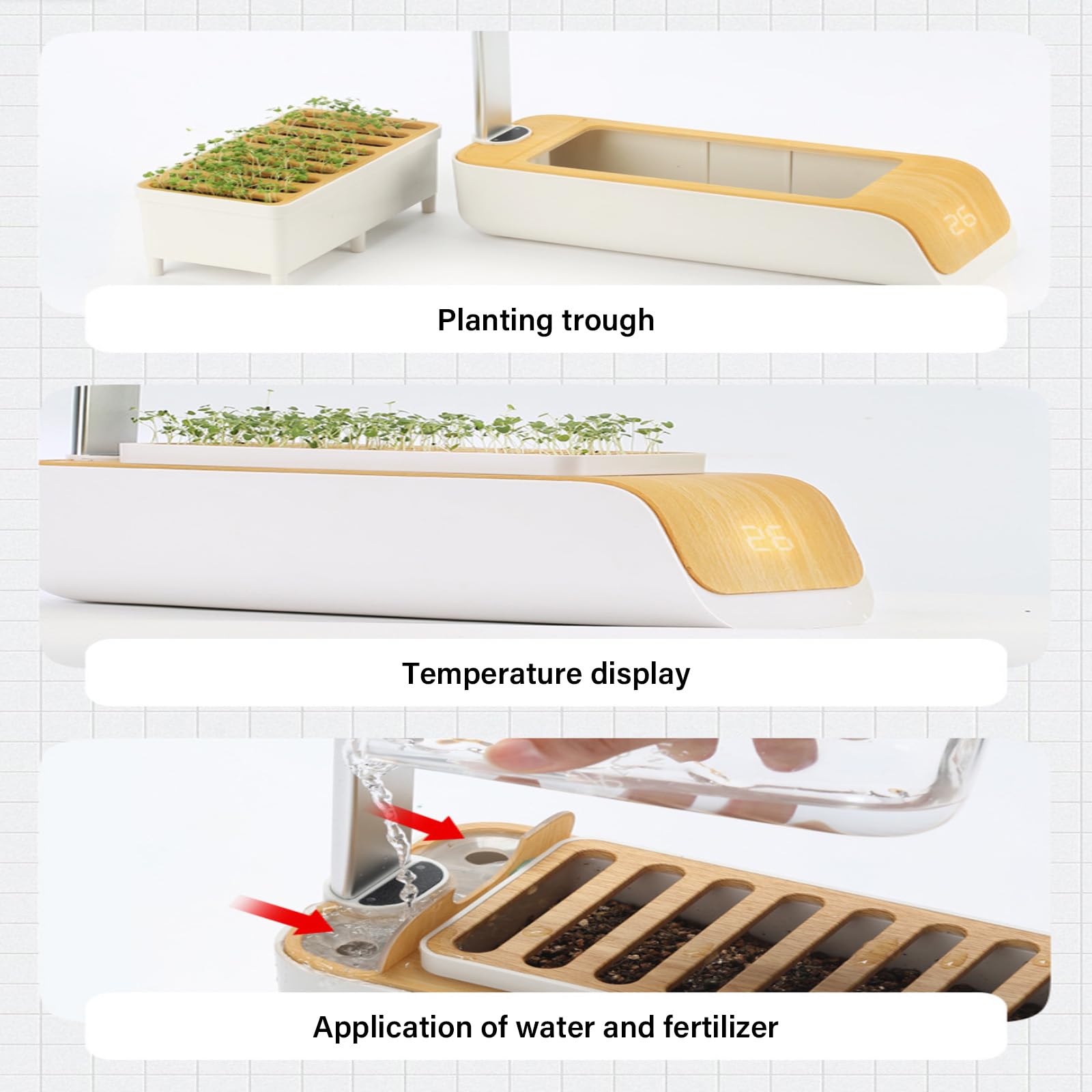 Smart Indoor Hydroponic Garden con spettro regolabile LED e irrigazione automatica per la coltivazione di piante domestiche in lega di alluminio fioriera idroponica