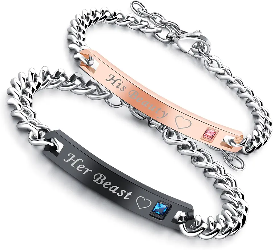 Flongo Bracelets Stainless Valentines Anniversary