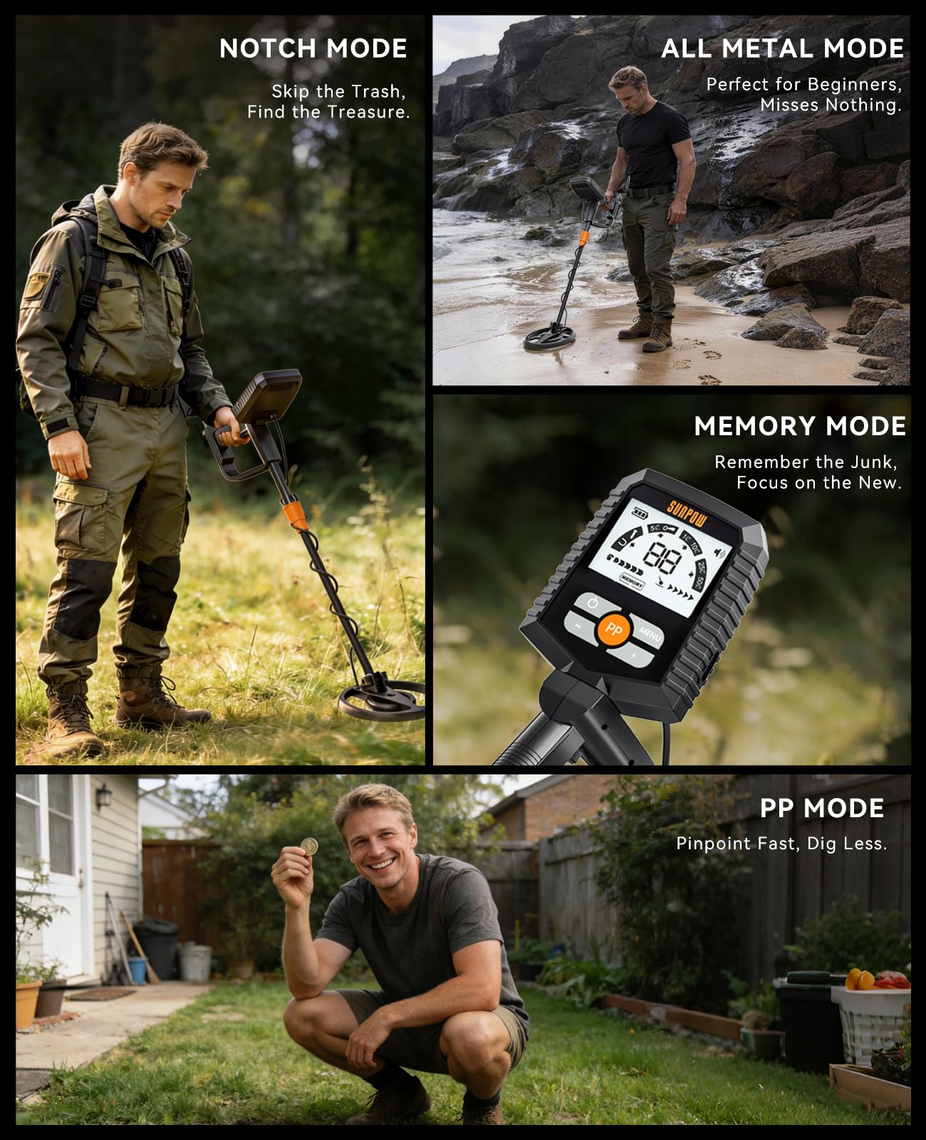 Amazon.com : SUNPOW Metal Detector for Adults & Kids – Easy to Use