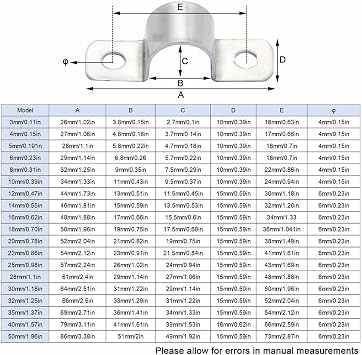 10 Pack U Pipe Clamps, 12mm Stainless Steel U Shaped Brackets Saddle Clip, Heavy Duty Conduit Clamps for Water Pipes, Gas Pipes Cable