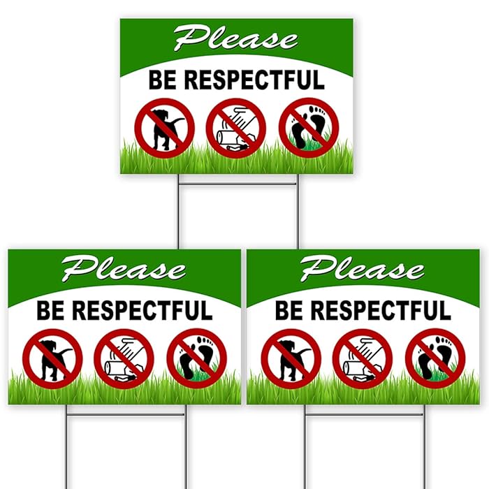 Buy 3PCs Please Keep Off Grass Sign with Stakes No Peeing Dog Sign No