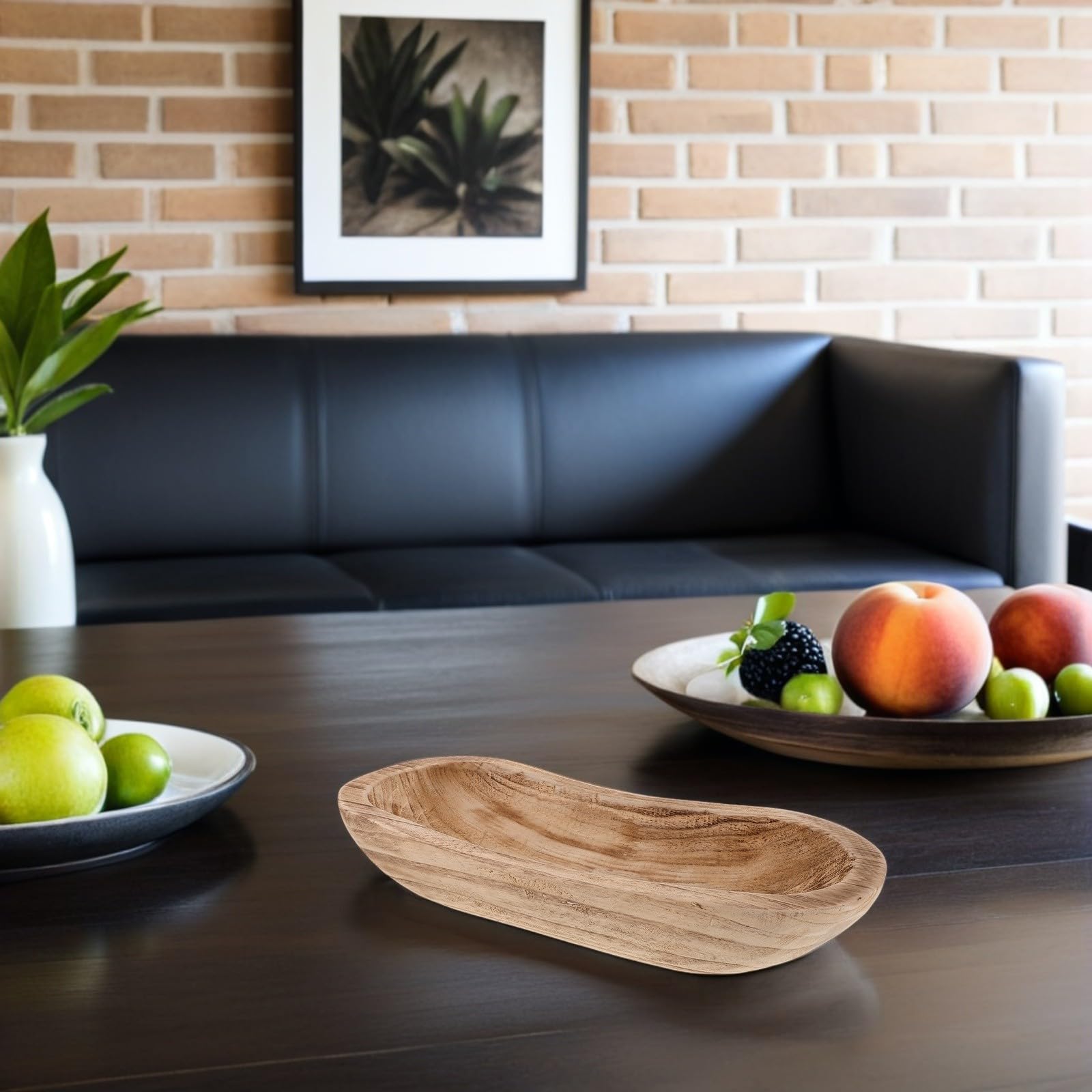 Operitacx Portacandele in Legno Rustico a Forma Lunga e Stretta, Vassoio Decorativo Multifunzionale per Centro Tavola in Stile Country Facile da Mantenere la Casa