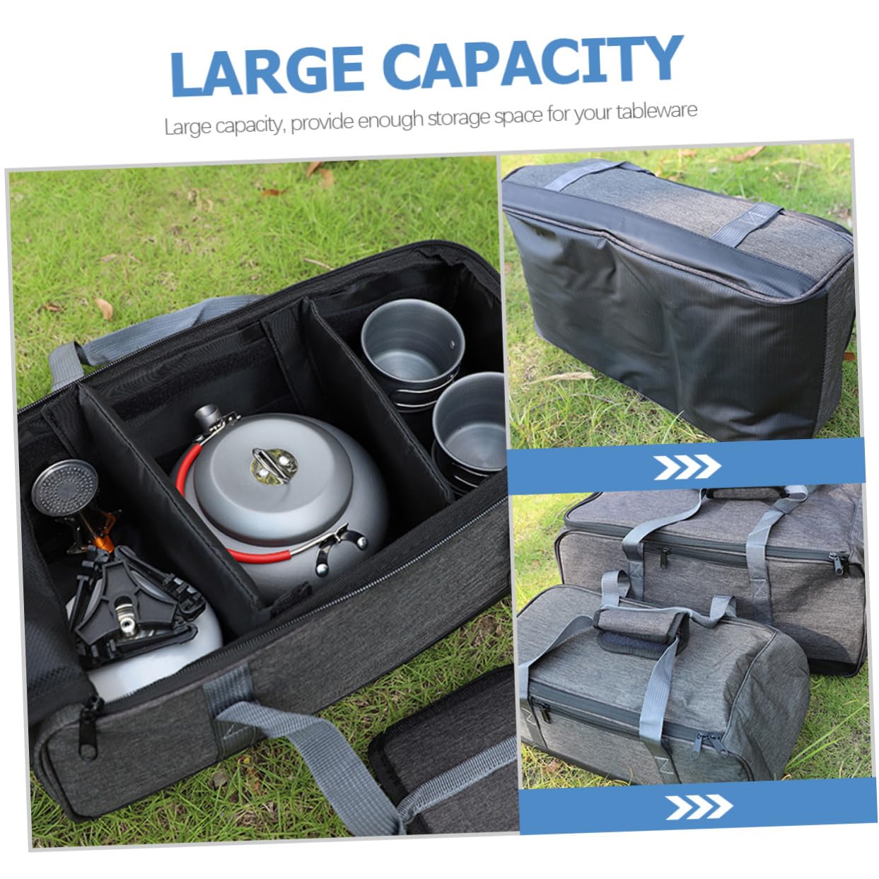 BESTonZON Étui à Ustensiles Cuisine de Camping en Tissu Oxford Léger et Portable, Pochette Pratique pour Réchaud de Camping Compact Lors de Pique-niques ou Voyages