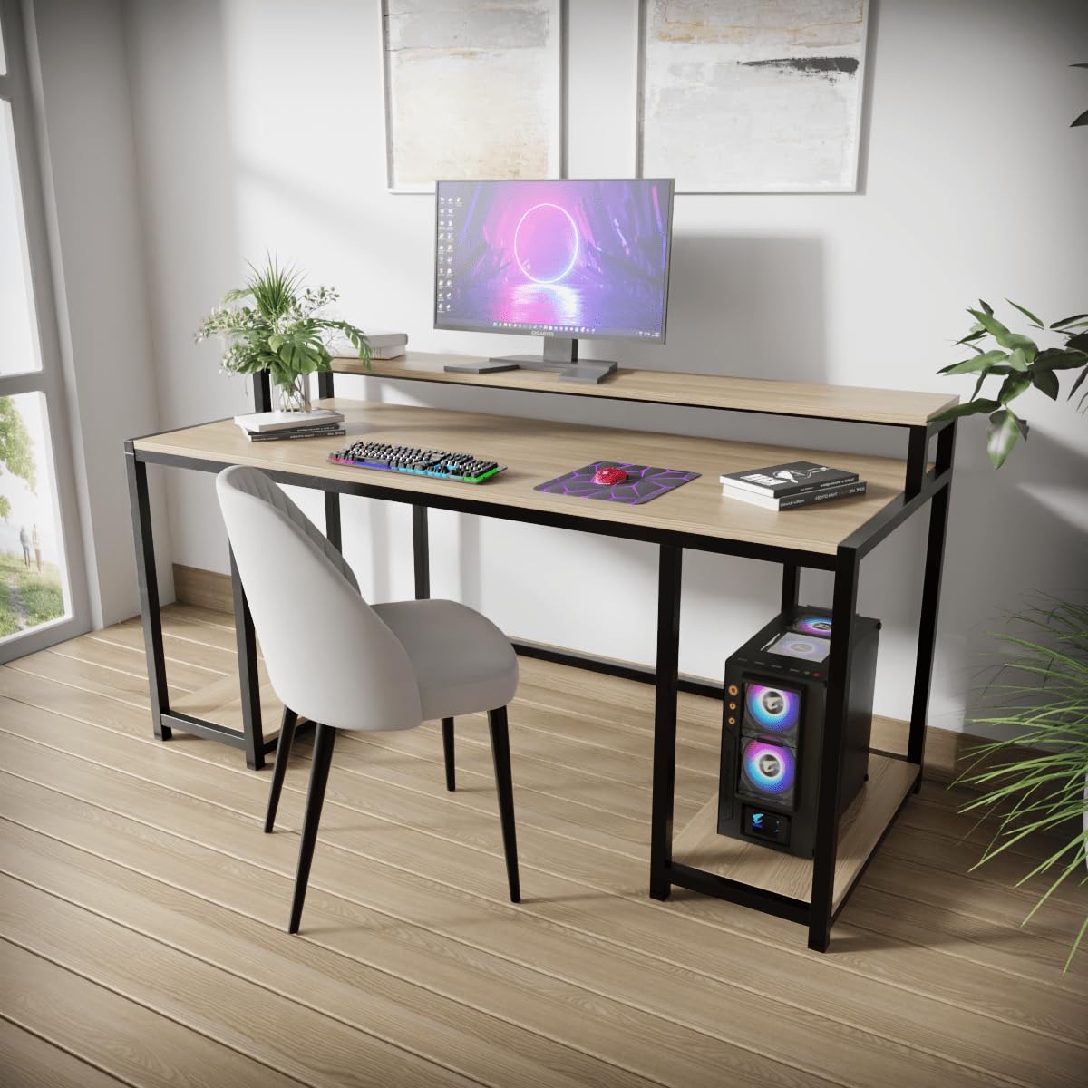 Riyan Luxiwood® Nexus Computer Table in Engineering Wood for Home ...