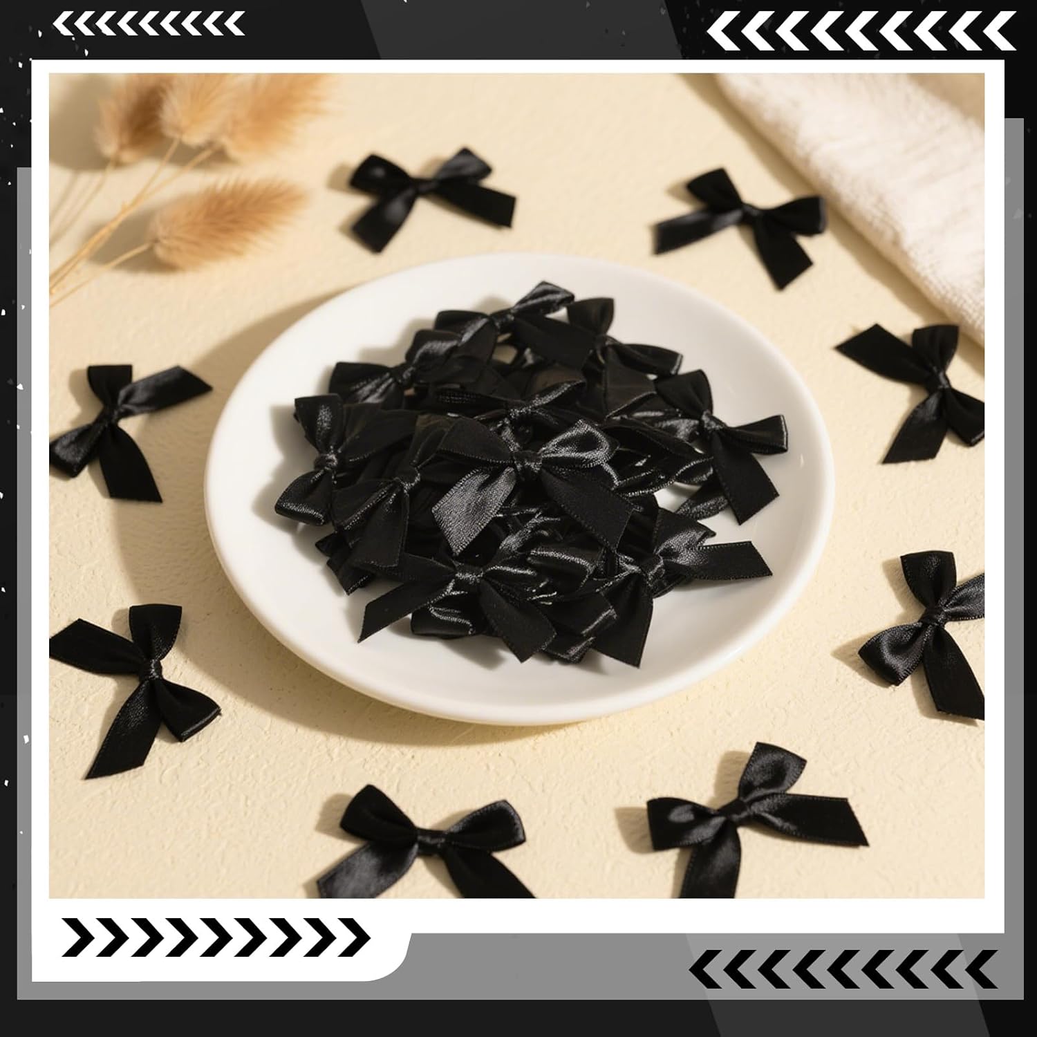 120 Pcs Mini Black Bows for Crafts with Self-Adhesive Dots, 1.57" Small Satin Ribbon Bows for Gift Wrapping Cake Decorations Sewing Scrapbook Card Making Wedding Bow Party Decoration - Image 5