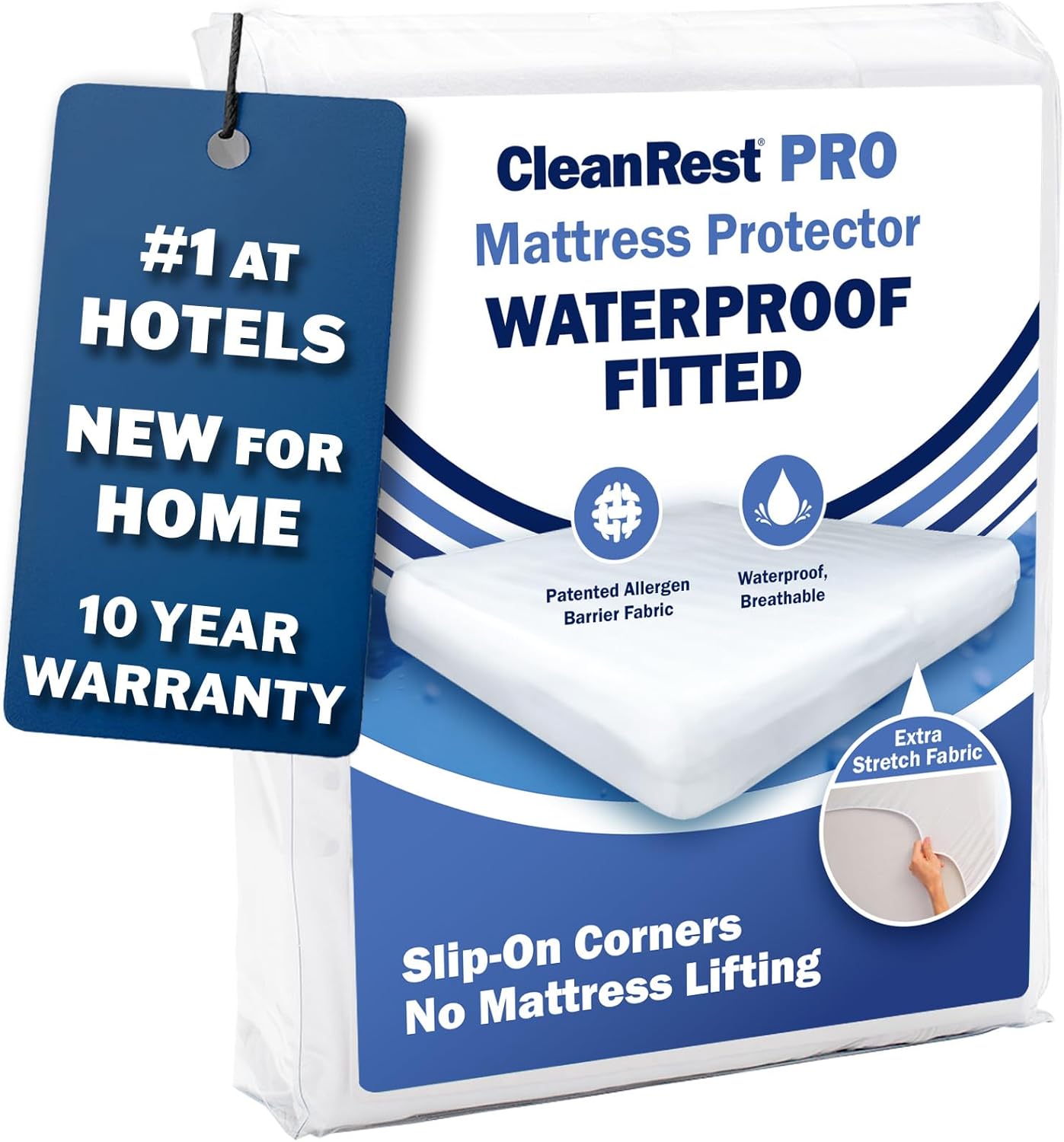 CleanRest Waterproof Mattress Fitted Sheet Protector, Ultimate Defense Against Spills and Wear, MicronOne Allergen Barrier, Breathable, Chemical-Free, Fits Mattress Depths 12" to 21" (Twin)