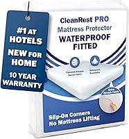 CleanRest Waterproof Fitted Mattress Protector Twin - MicronOne Allergen Barrier, Breathable, Chemical-Free, Fits 12-21" Depths