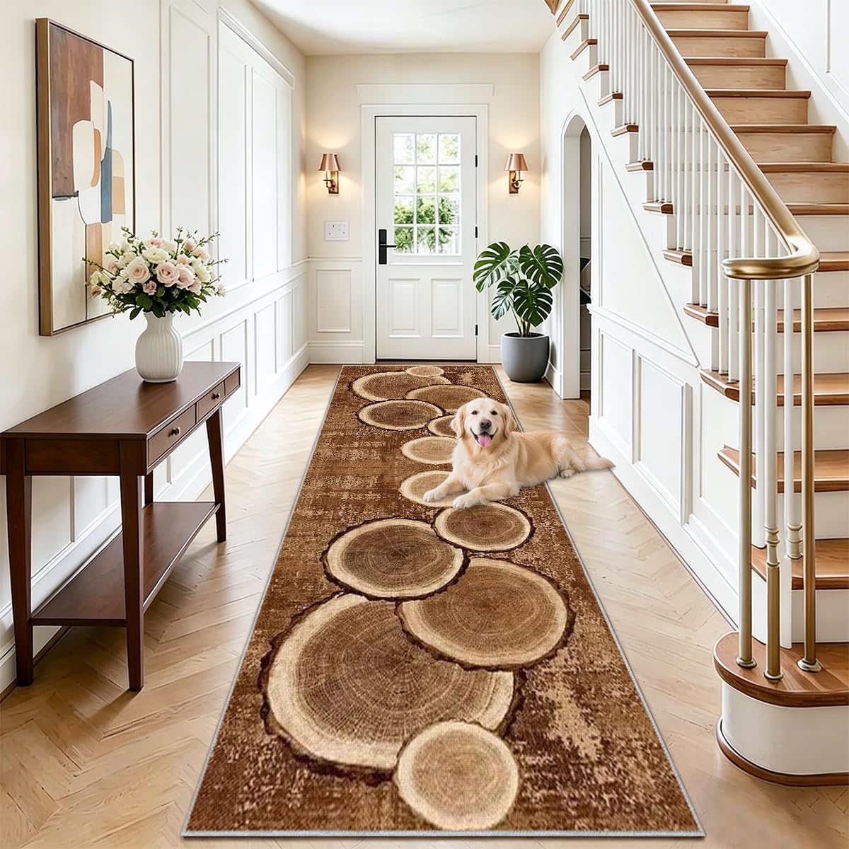 AYHSMNOU Hallway Runner Rug Long Non Slip Carpet Runner 60 x 90cm Heavy Duty Entrance Mat Machine Washable Kitchen Runner Rug Door Mat Narrow Area Rug Absorbent Area Rug for Entrance Kitchen Brown — image 1