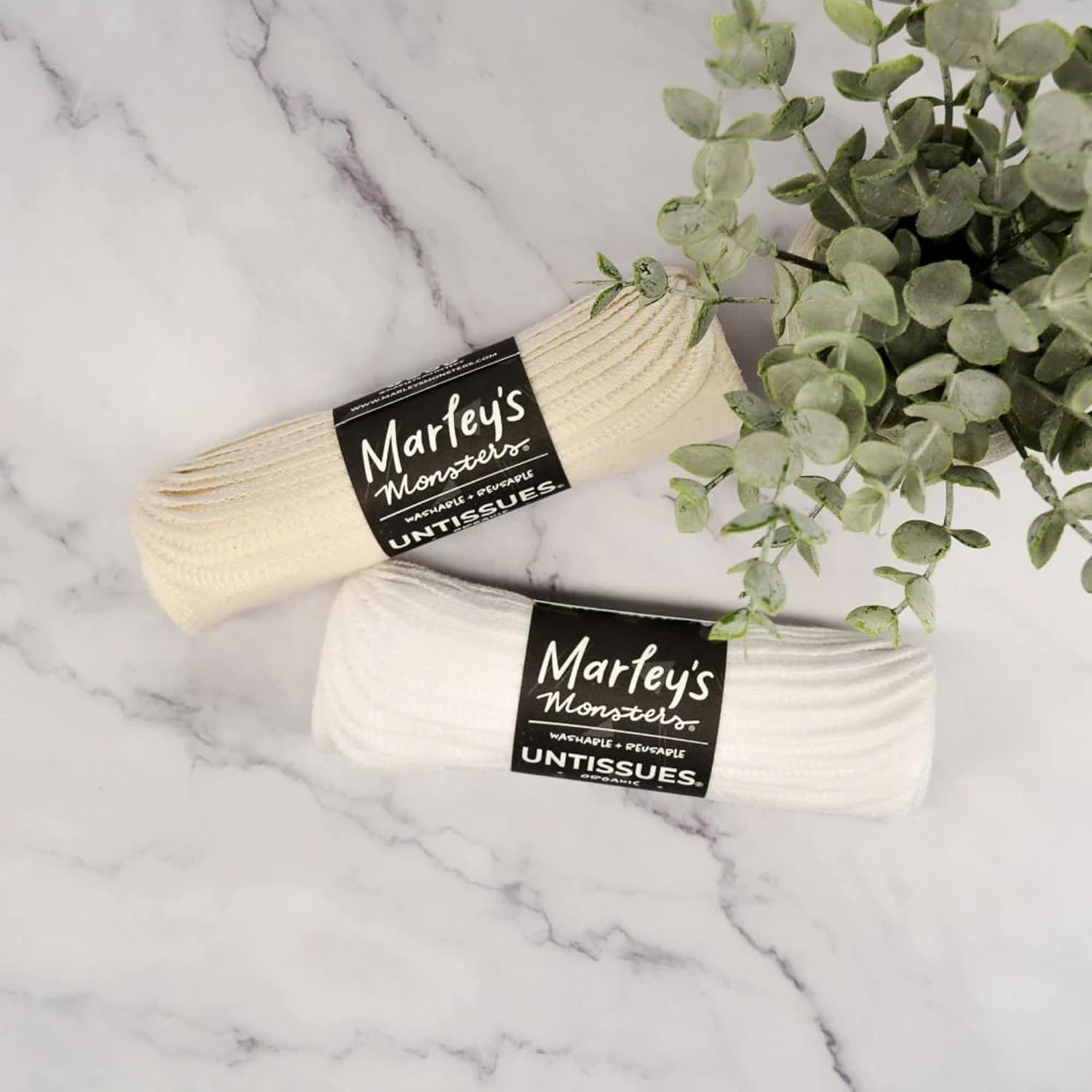 Marley's Monsters UNtissues® Organic Cotton Reusable Tissues – 12 Pack of 7x8in Sustainable Cloth Handkerchiefs for Allergies, Soft Single Ply Flannel, Machine Washable, Handmade in Oregon image 3