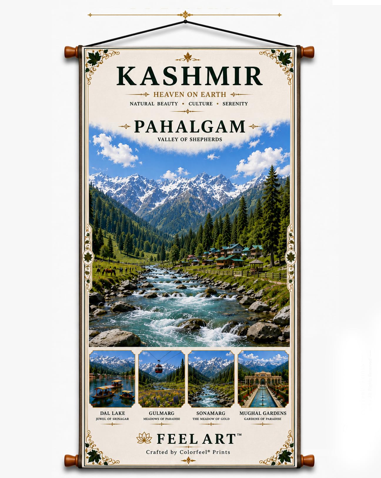 FEEL ART Pahalgam Kashmir Canvas Wall Hanging | FCH71-image-48