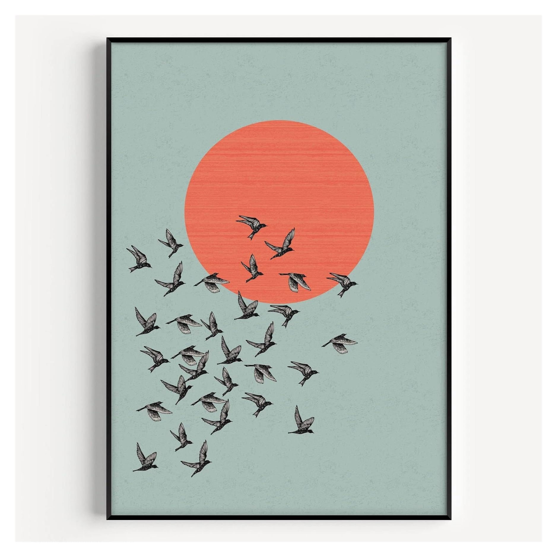 Affiche art mural oiseaux pour sublimer un mur blanc de salon
