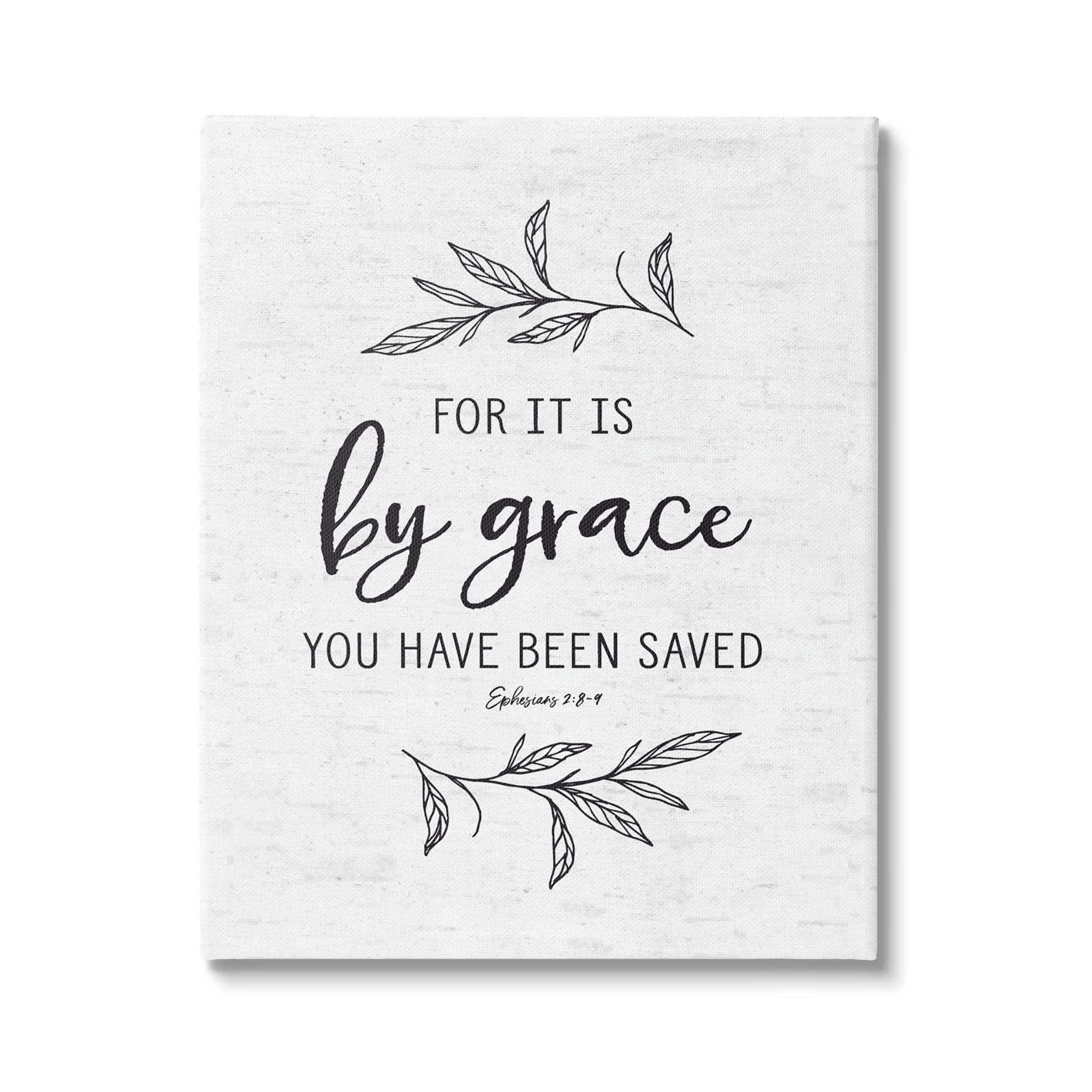 Stupell Industries By Grace Spiritual Verse Phrase Leaf Sprigs, Design by Lettered and Lined