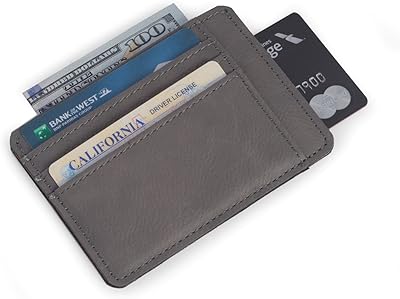 Bey-Berk Leatherette Credit Card Holder, Gray (Uc103g)