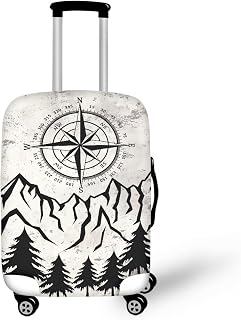 Compass Mountain Luggage Cover, Soft Anti-Wrinkle Luggage Protector for Outdoor Travel Camping Leisure 18-32 Inch, S