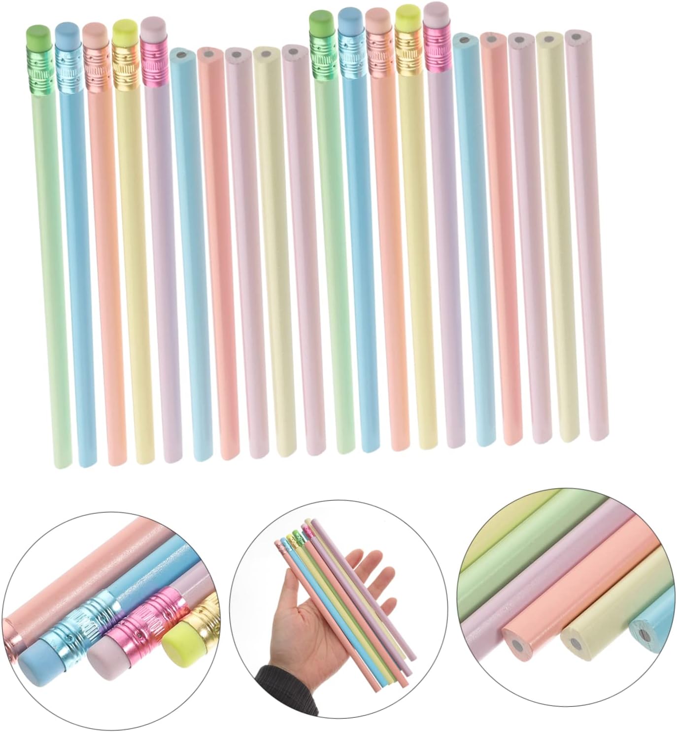 ERINGOGO 20-Pack Macaron Color Triangular Pencils for Boys and Girls Comfortable Grip Smooth Writing for Students and Toddlers Drawing and Writing
