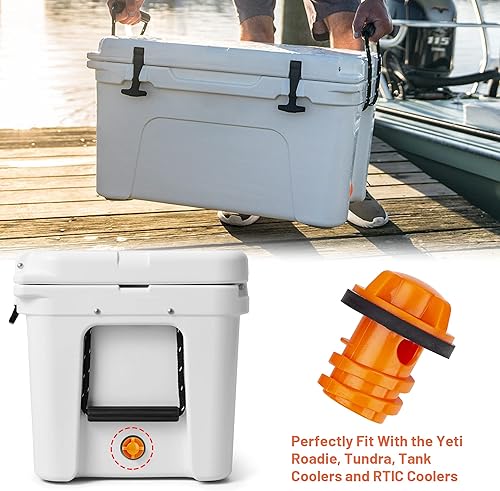 Miniatura 10 de Omoojee Tapón de drenaje más fresco, paquete de 2 de repuesto, azul, compatible con enfriadores Yeti Roadie, Tundra y tanque y refrigeradores RTIC