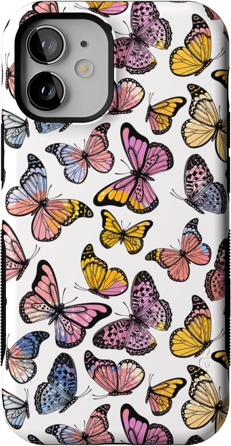 Casely iPhone 12 Mini Case | Free Spirit | Rainbow Butterfly | Bold Protective Design | Compatible with MagSafe