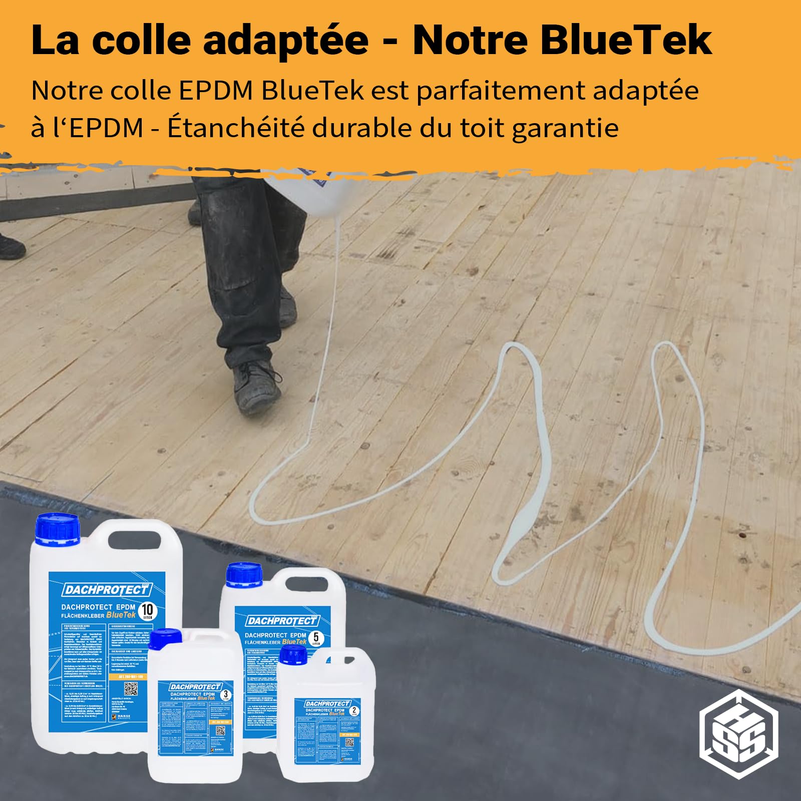Membrane EPDM pour étanchéité toiture - Membrane d'étanchéité EPDM toiture pour toit plat, garage, carport, abri de jardin - Durable, UV-résistante, imperméable (2,50m x 1,50m)