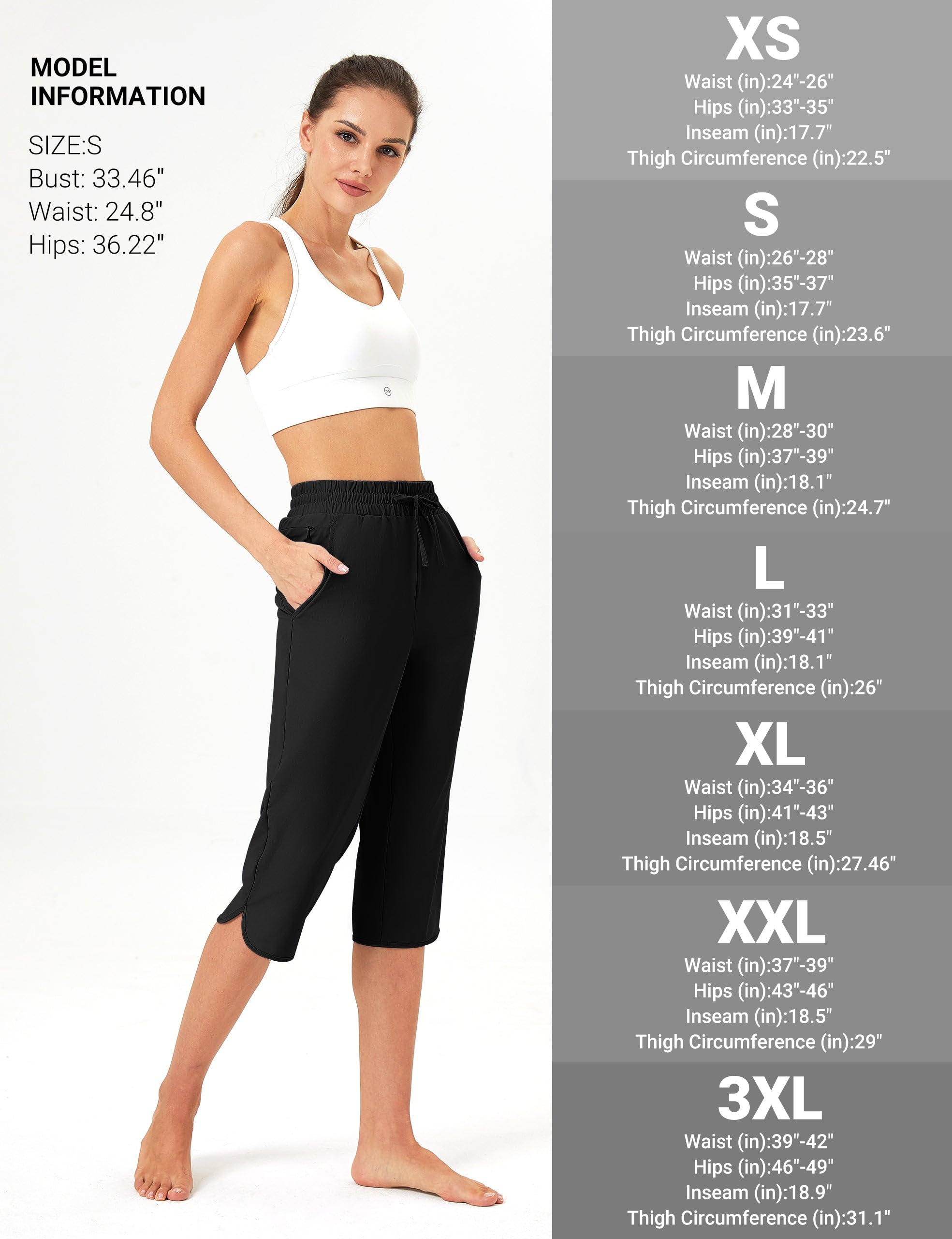 FitsT4 Sports Capris de bain pour femme 45,7 cm à séchage rapide UPF 50+ avec poches en maille