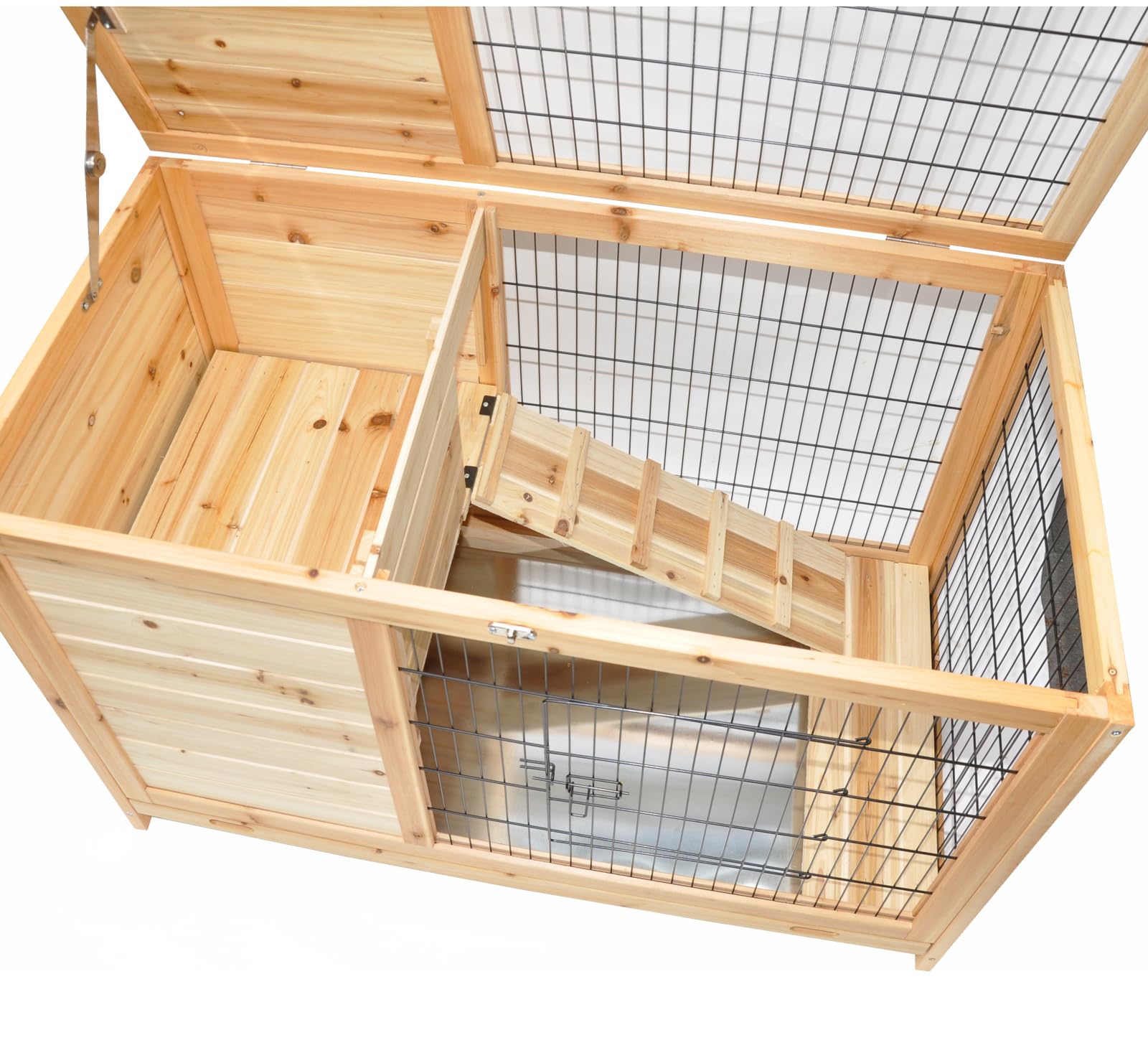 nanook Cage pour Hamster Cage pour Cochon d'Inde - Naturelle - 100 x 50 x 62 cm - verrouillable - avec Toit et Ouverture Frontale