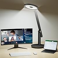 Honeywell H6 Sunturalux Eye-Caring LED Desk Lamp - 800LM Dimmable, 3 Color Temps, Timer, Adjustable Arm for Home Office, Study