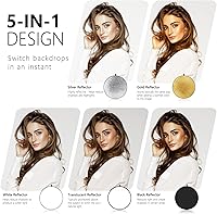 Vista 2 de NEEWER Difusor Reflector de Luz de 43 pulgadas/110 centímetros, 5 en 1, plegable, multidisco con bolsa - translúcido, plateado, dorado, blanco