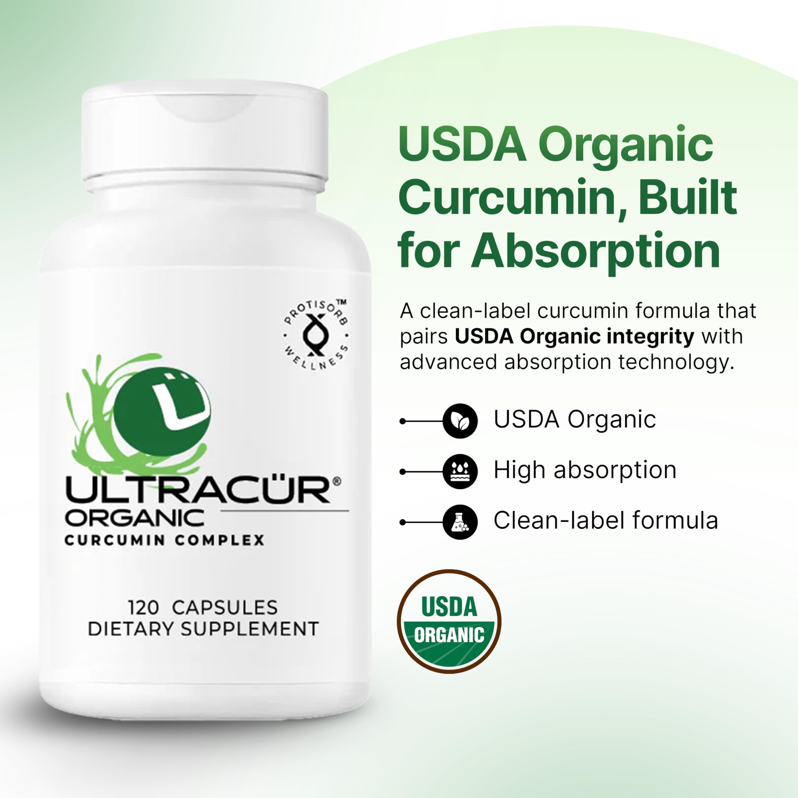 UltraCur Organic USDA Certified Turmeric Capsules - The Curcumin You Can Feel!™ - Turmeric Curcumin Supplement for Optimal Health and Joint Support (120 Count) - Organic Turmeric Supplement Capsules — Amazon image 2