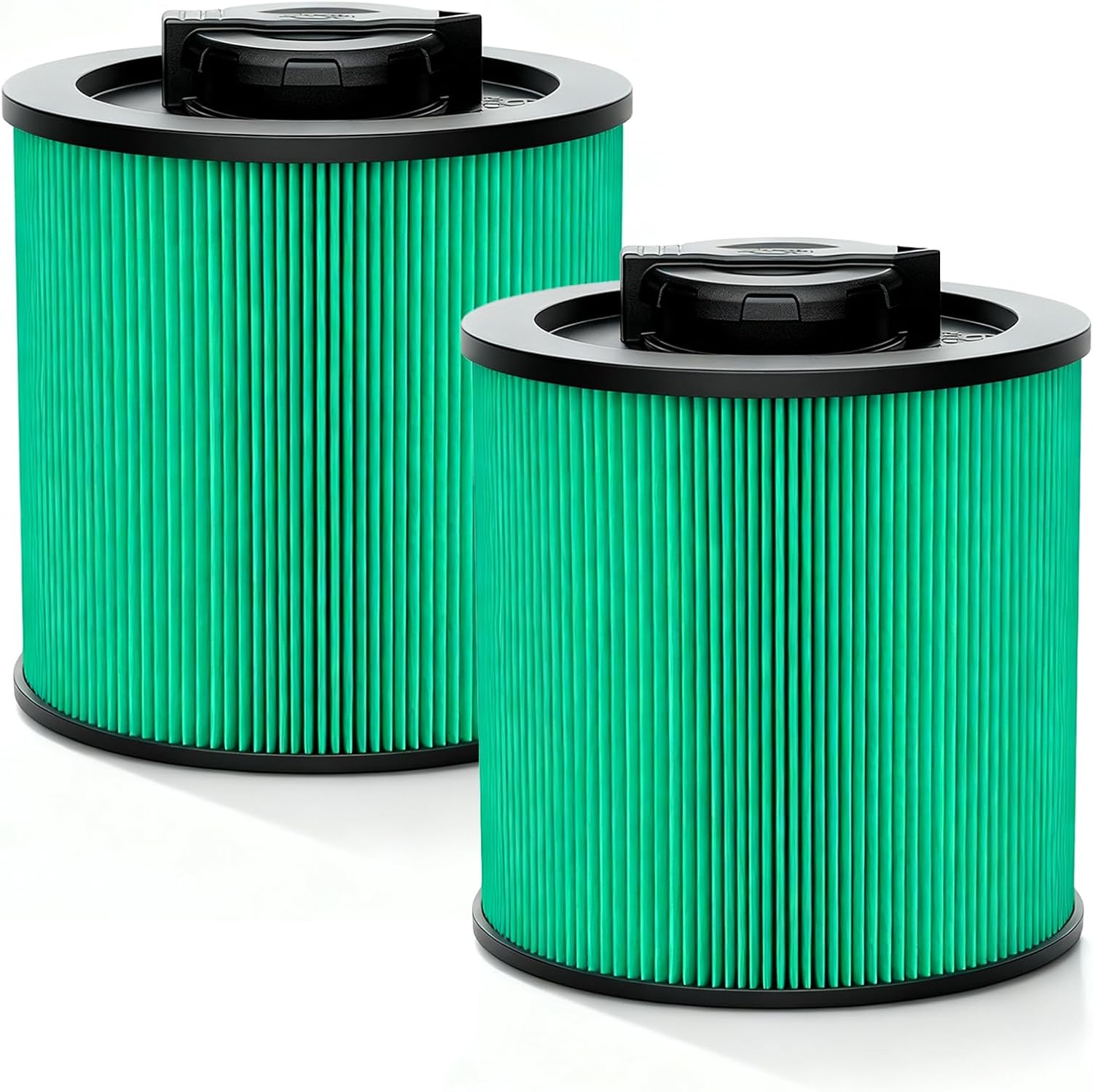 DXVC6914 HEPA Filter 2-Pack for 6-16 Gallon Vacs | Washable HEPA filter traps 99% fine dust. Snug fit for 6-16 Gal shop vacs. Heavy-duty metal mesh for wet/dry garage messes