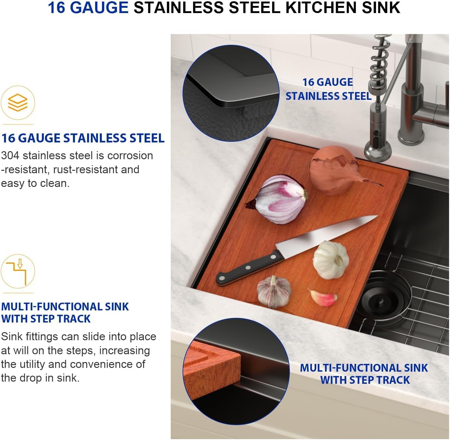 Dcolora 23 Inch Black Kitchen Sink Undermount Wet Bar Sink Workstation Single Bowl Stainless Steel Nano PVD Coating Small Kitchen Sinks, #DC-UW256723