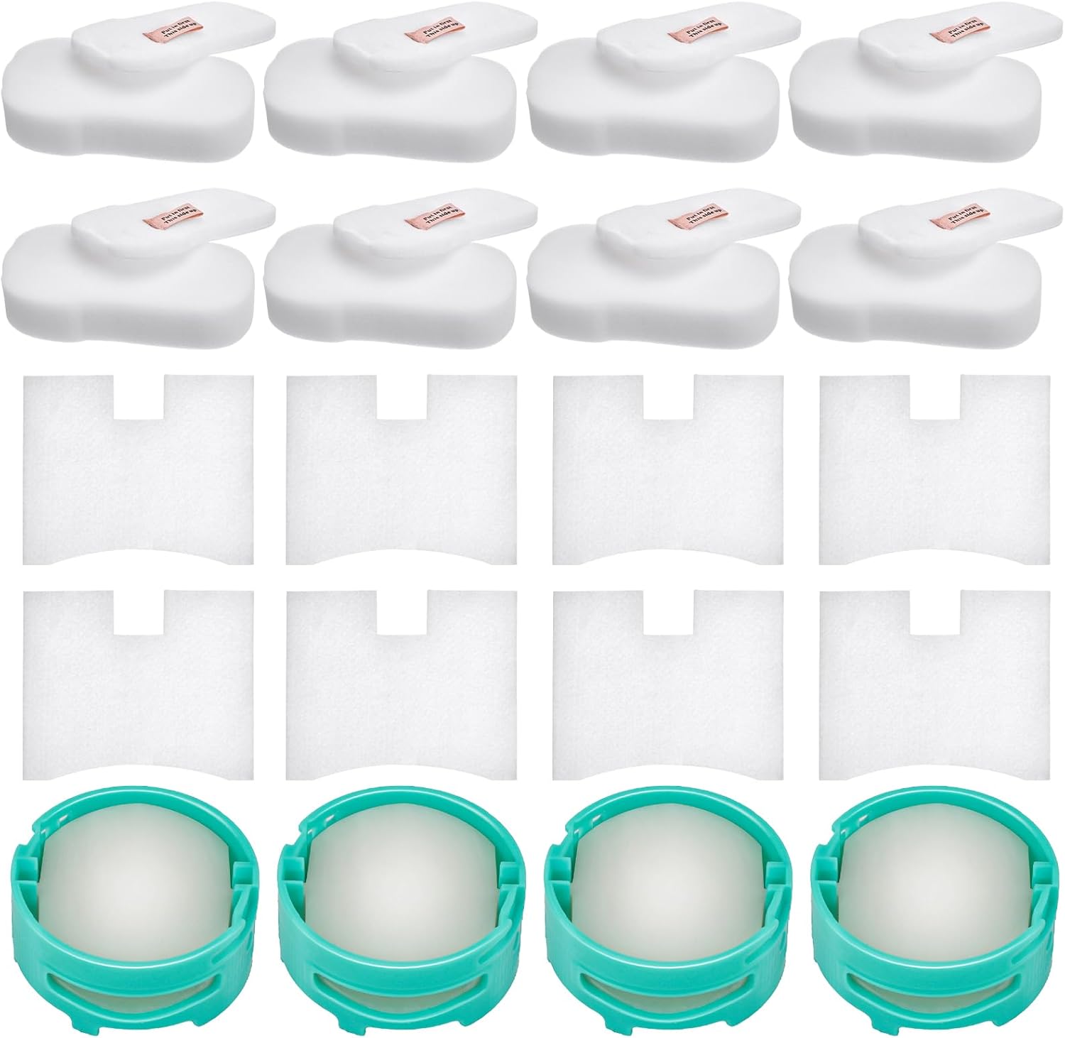 HZ702 Filter for shark PowerFins HairPro Odor Vacuum HZ700 HZ702 QS175QBL QS175QGN, 4 Cartridges + 8 Foam & Felt Filters + 8 Post Motor Filters, Compatible with Parts XPMFHZ2000 and XFFKHZ2000