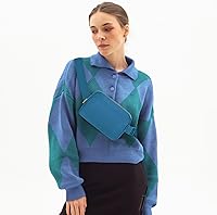 Vista 120 de Riñonera cruzada para mujeres y hombres, bolsa para cinturón para senderismo con correa ajustable, riñonera para correr, entrenamiento, deportes