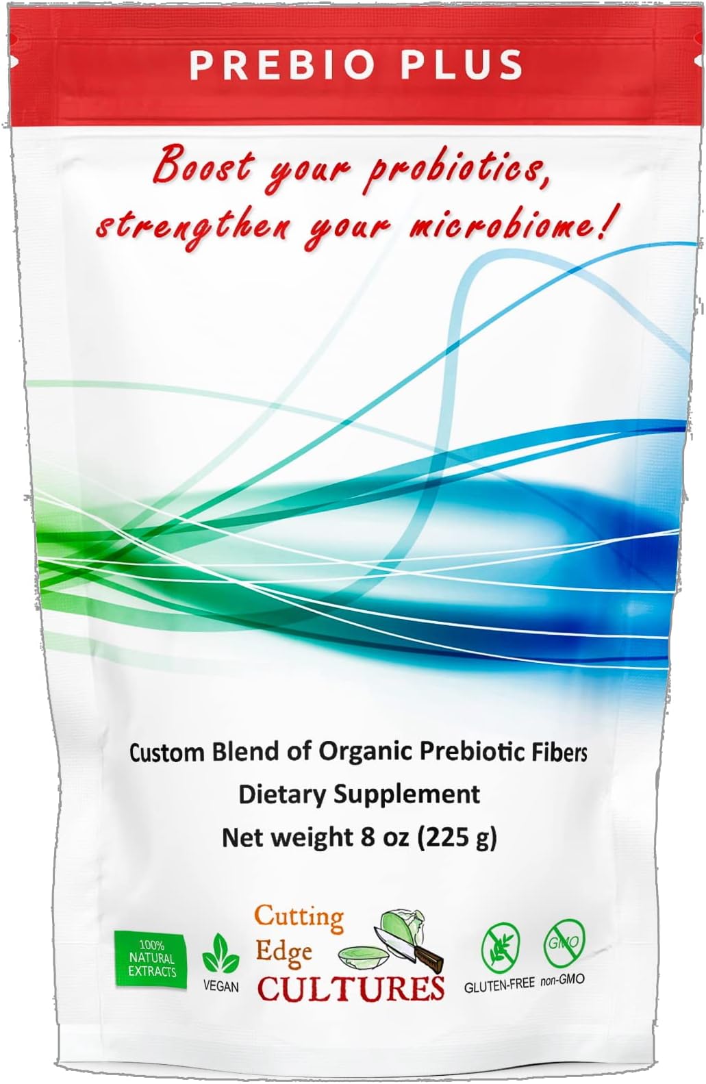 Cutting Edge Cultures Prebio Plus Prebiotic Fiber Powder Best Custom Blend of Organic Prebiotic Fibers Dietary Supplement 8 oz