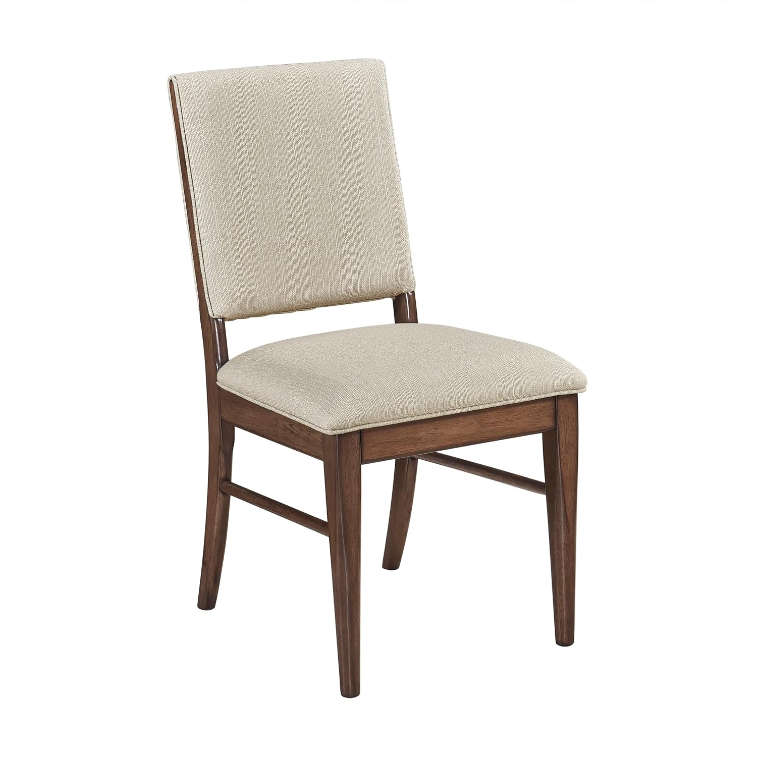 Lexicon Kitchen & Dining Room Chairs, Dining Chairs Set of 2, Fabric Upholstered Dining Chairs, Solid Rubber Wood Armless Dining Chairs, Modern Dining Chair, Easy Assembly, Cream/Walnut