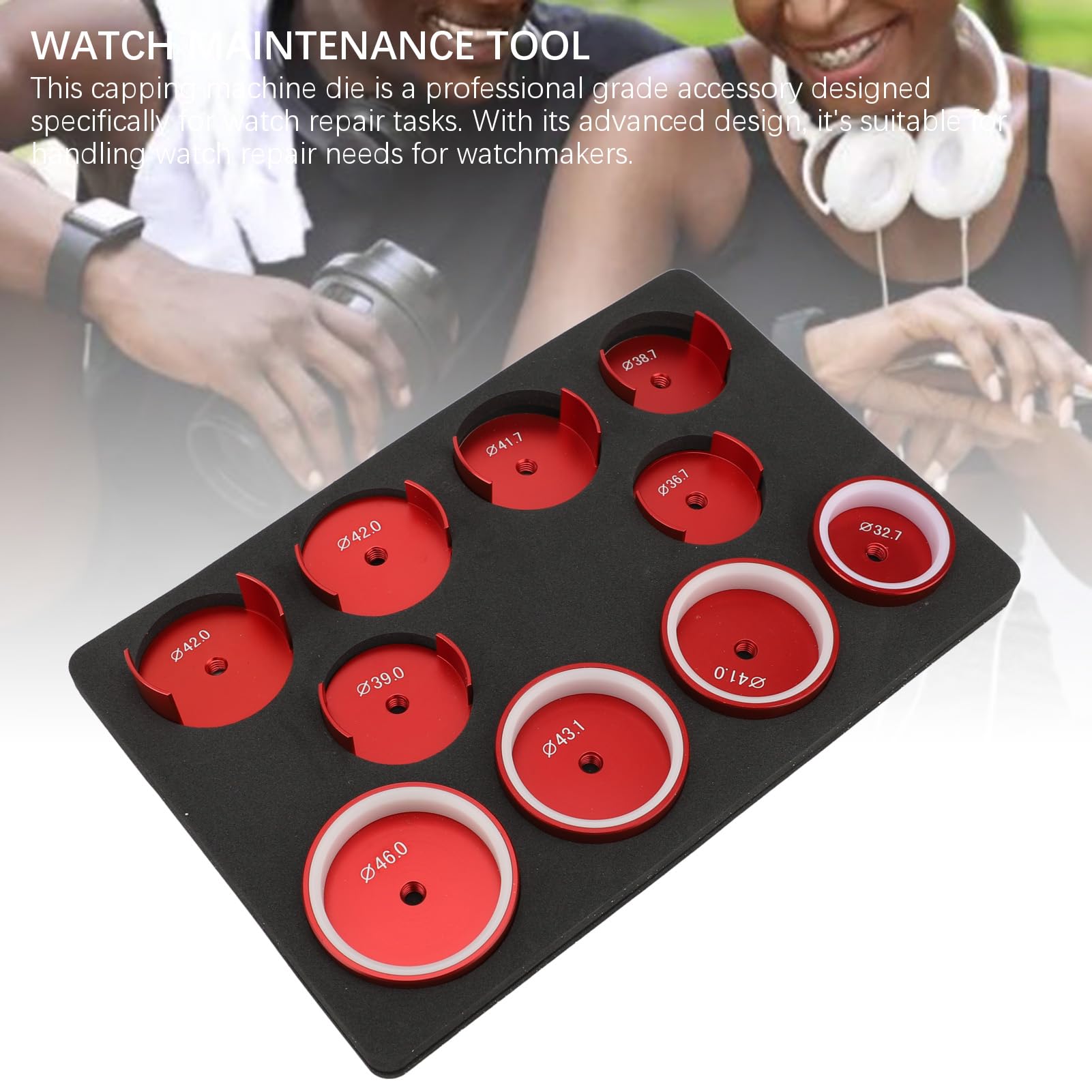 Troqueles para Máquina Taponadora de Relojes, Herramienta de Prensa para Cubierta Trasera, Accesorio de Mantenimiento de Metal a Prueba de óxido para Relojeros, 10 Uds.