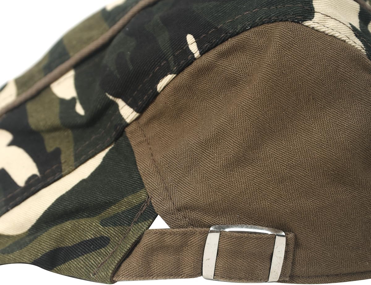 Men's Camouflage Newsboy Cap Cotton Driver Outdoor Flat Hat - Image 2