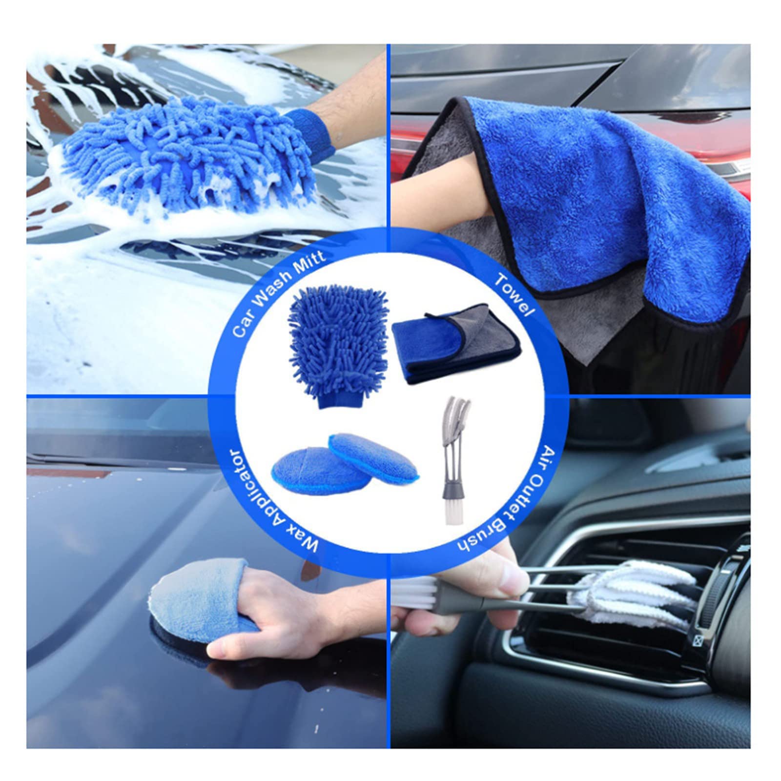 20 Piezas Kit De Limpieza Interior Del Automóvil Kit De Detalles Del Automóvil Para Limpiar Ruedas, Neumáticos, Tablero De Instrumentos, Cepillos De Detalle De La Alfombra Del Motor