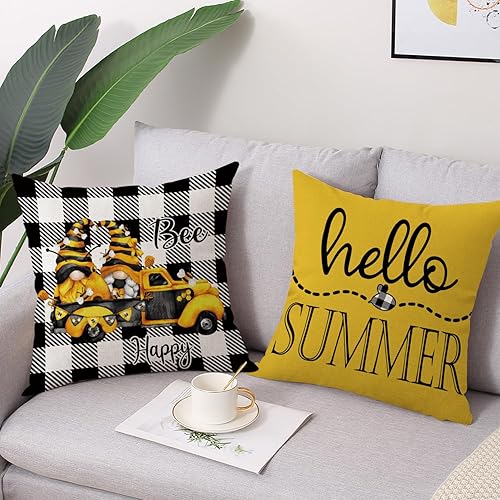 Miniatura 10 de Coeufuedy Juego de 4 fundas de almohada de Navidad rojas de 18 x 18 pulgadas para decoraciones de Navidad, muñeco de nieve, Papá Noel, Feliz